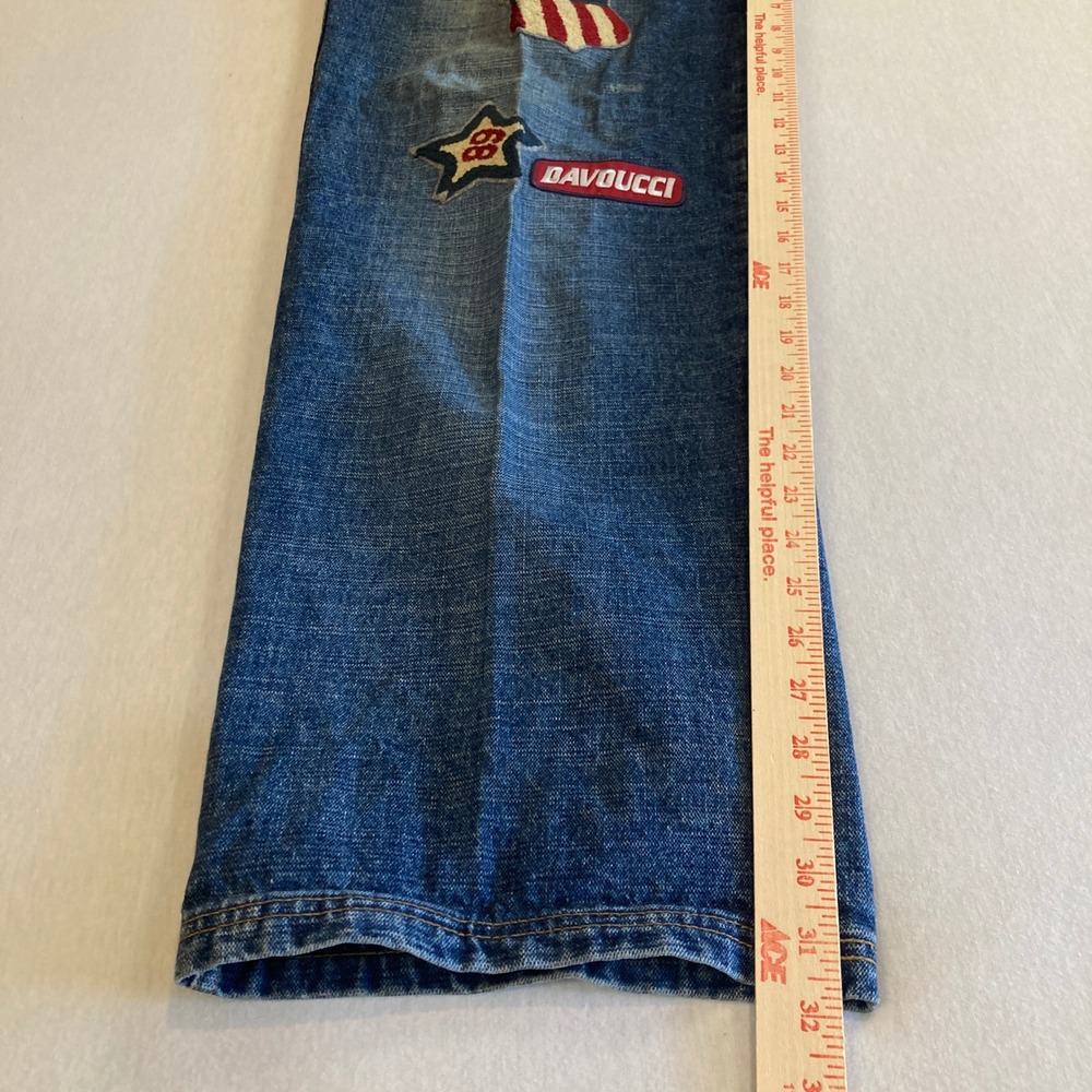 Vintage Davoucci Baggy Jeans Mens 36x33 (Fit 35x32) 90s Hip Hop Streetwear Patch - Picture 8 of 16